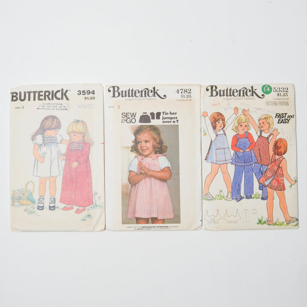 Butterick Toddler Sizes 1-3 Clothing Sewing Pattern Bundle - Set of 3 Default Title