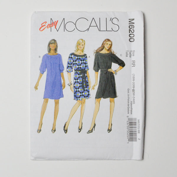 McCall's M6200 Dress Sewing Pattern Size RR (16W-24W) Default Title