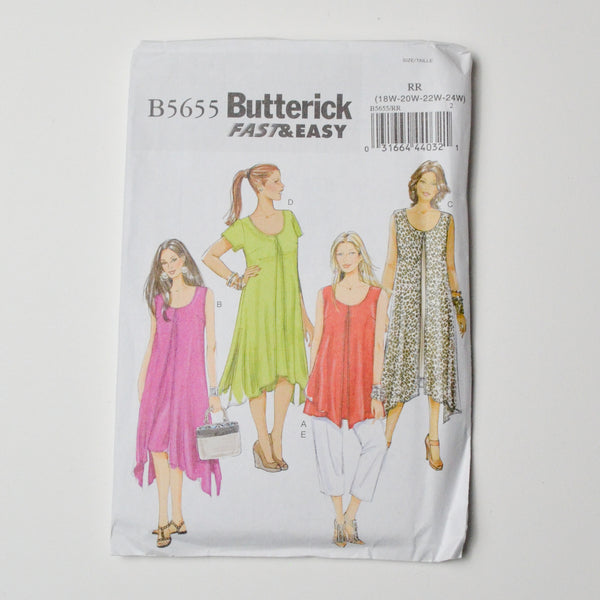 Butterick B5655 Dress + Tunic Sewing Pattern Size RR (18W-24W) Default Title