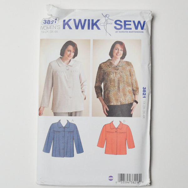 Kwik Sew 3821 Jacket Sewing Pattern (1X-4X) Default Title