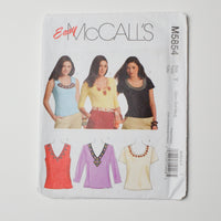 McCall's M5854 Misses' Top Sewing Pattern Size Y (XS-M) Default Title