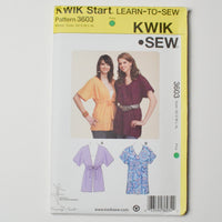 Kwik Sew 3603 Misses' Top + Wrap Sewing Pattern (XS-XL) Default Title