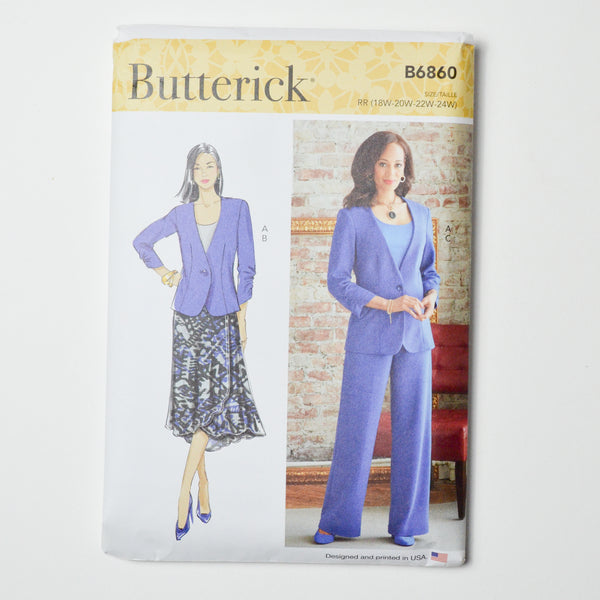Butterick B6860 Suit Sewing Pattern Size RR (18W-24W) Default Title