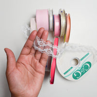 Pink + White Ribbon Bundle - 9 Spools Default Title