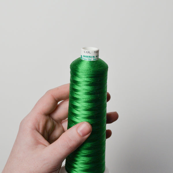 Madeira Rayon 40 wt. Machine Embroidery Thread - 1051 Bell Pepper Gree –  Make & Mend