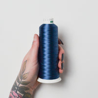 Madeira Rayon 40 wt. Machine Embroidery Thread - 1376 Independence Blue, 5000m Cone Default Title