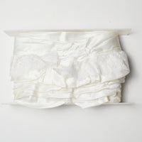 White Satin Ruffle Trim with Lace Overlay - 1 Spool Default Title