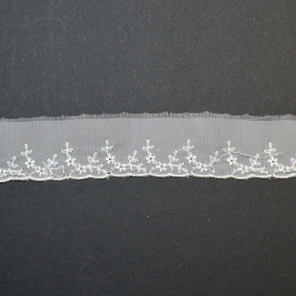 White Floral Lace Trim - By the Yard