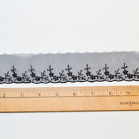 Black Embroidered Floral Trim - By the Yard Default Title