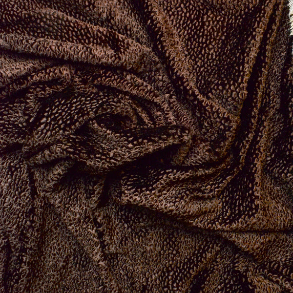 Future Textiles Group Zhivago Dark Brown Velvety Textured Fabric - By the Yard Default Title