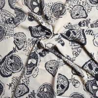 Silky Skull Print Apparel Fabric - By The Yard Default Title