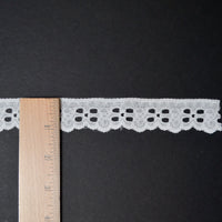 White Scalloped Eyelet Lace Trim - By the Yard Default Title