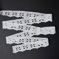 White Scalloped Eyelet Lace Trim - By the Yard Default Title