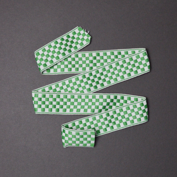 Green + White Checkered Woven Trim, 1.5" Wide - By the Yard Default Title