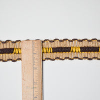Brown + Yellow Thick Woolly Woven Trim, 1.5" Wide - By the Yard Default Title