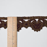 Burgundy + Dark Gold Embroidered Scalloped Trim, 2.5" Wide - By the Yard Default Title