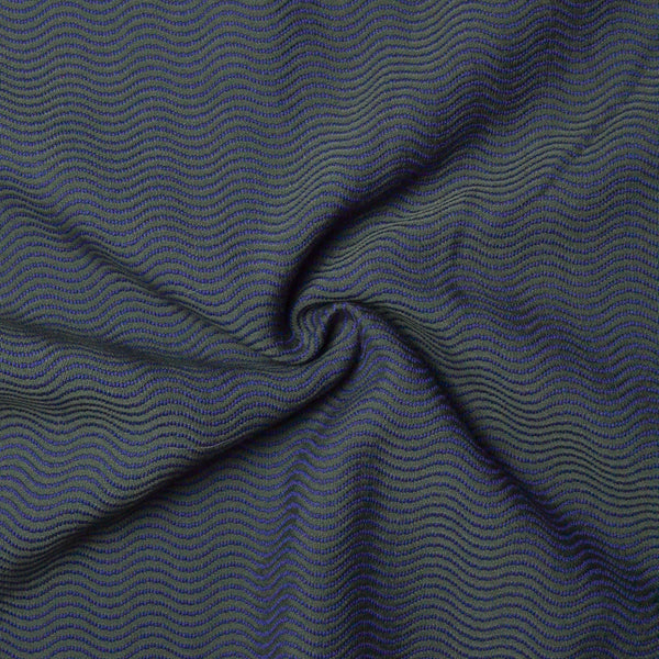 Dark Green + Blue Wavy Stripes Woven Upholstery Fabric, 52" Wide - By the Yard Default Title