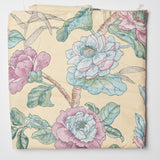 Muted Yellow with Pink + Blue Floral Quilting Weight Woven Fabric, 52" Wide - By the Yard Default Title