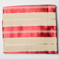 Beige + Red Satin Stripes Midweight Woven Upholstery Fabric, 50" Wide - By the Yard Default Title
