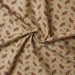 Brown + Dark Red Leaf Print Quilting Cotton Fabric, 44" Wide - By the Yard Default Title