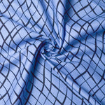 Blue + Black Wavy Grid Quilting Cotton Fabric, 44" Wide - By the Yard Default Title