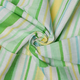 Striped Green Semi-Sheer Woven Fabric - 46" Wide - By The Yard