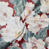 Burgundy Painterly Floral Woven Fabric - 54" Wide - By The Yard