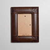 Brown + Wood Leather Frame (Frame Only - No Glass)  - 9" x 7" Default Title