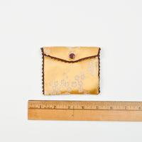 Gold Floral Pouch with Snap Closure Default Title