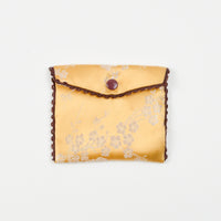 Gold Floral Pouch with Snap Closure Default Title