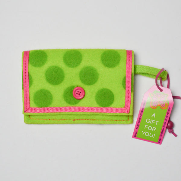 Green + Pink Felt Keychain Wallet Default Title
