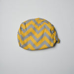 Yellow + Gray Chevron Zip Pouch with Vinyl Lining Default Title