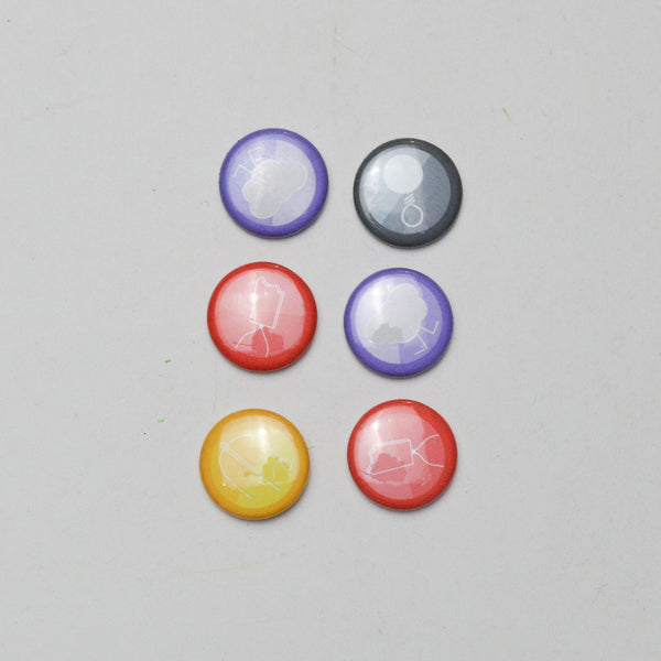 Red, Purple + Yellow Buttons - Set of 6 Default Title