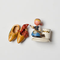 Vintage Wooden Figurine + Royal Dutch Airlines Mini Wooden Clogs Default Title