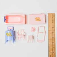 Renewal Plastic Light Pink + Blue Dollhouse Furniture - 8 Pieces Default Title
