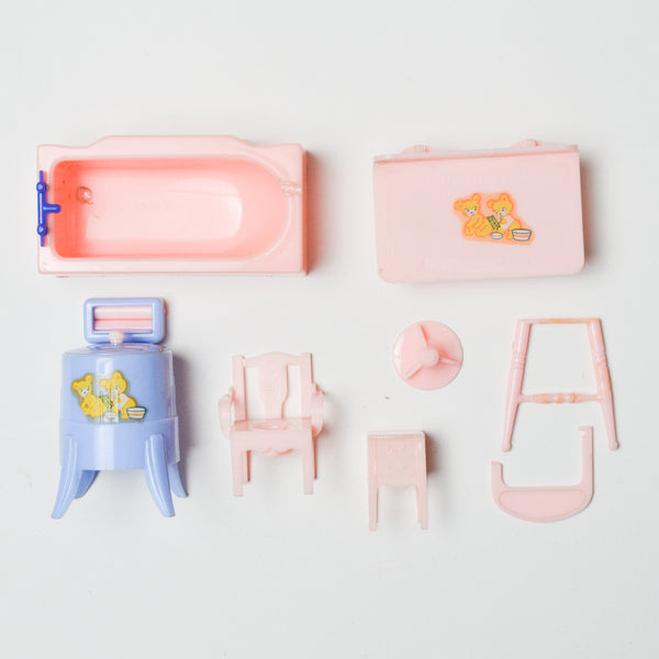 Renewal Plastic Light Pink + Blue Dollhouse Furniture - 8 Pieces Default Title