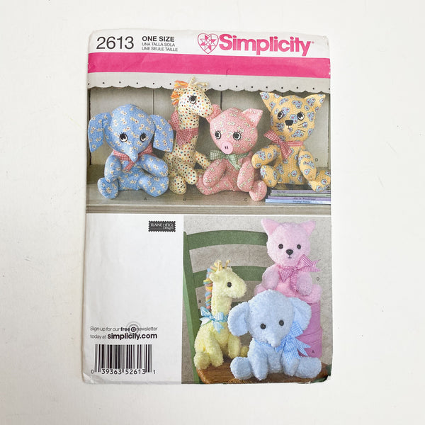 Simplicity 2613 Baby Stuffed Animal Sewing Pattern