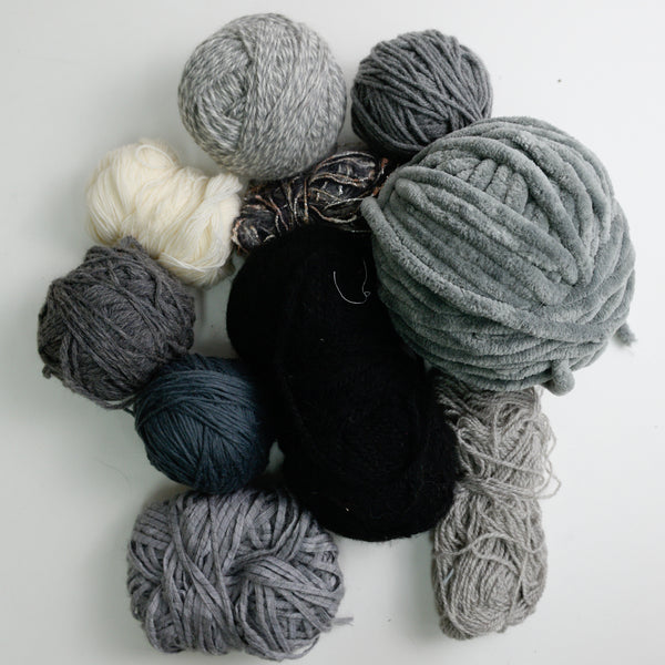 Gray + Neutral Yarn Bundle - 10 Balls