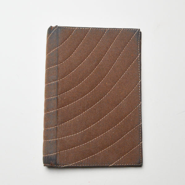 Brown Fabric-Bound Spiral Notepad - 6" x 8" Default Title