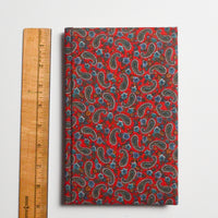 Red + Blue Paisley Cloth-bound Hardcover Lined Notebook - 9" x 6" Default Title