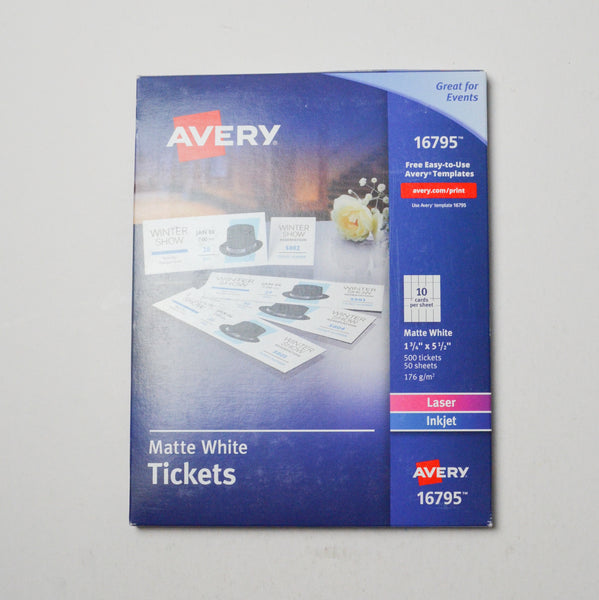 Avery 16795 Matte White Tickets Default Title