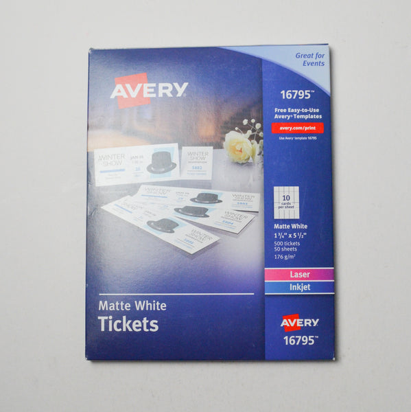 Avery 16795 Matte White Tickets Default Title