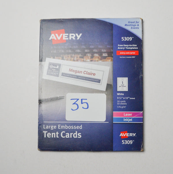 Avery 5309 Large Embossed Tent Cards 35 Sheets Make & Mend