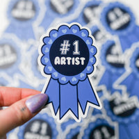 #1 Artist Blue Ribbon Sticker