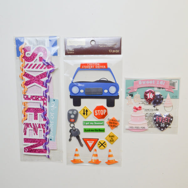 Sweet Sixteen + Car Sticker Bundle - 3 Packs Default Title