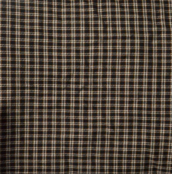 Plaid Brown + Tan Woven Fabric - By The Yard - 60" Width