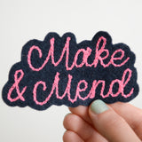 Make & Mend Chainstitched Black + Pink Patch