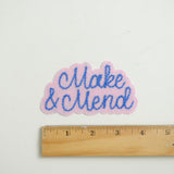 Make & Mend Chainstitched Pink + Blue Patch