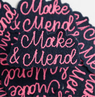 Make & Mend Chainstitched Black + Pink Patch