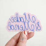 Make & Mend Chainstitched Pink + Blue Patch